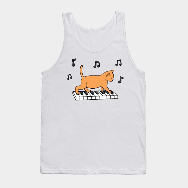 Piano Cat Tank Top by Kelly Louise Art